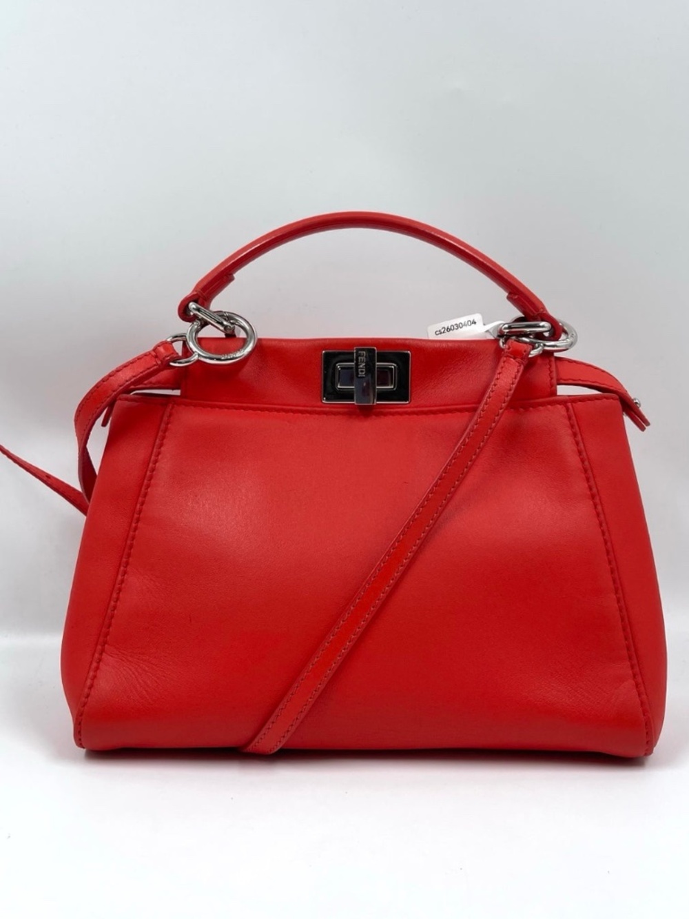 Fendi Peekaboo Iconic Mini in Flame Red Nappa Leather